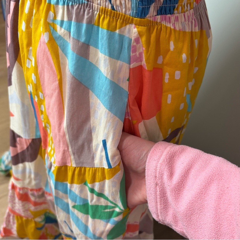 Fate Multicolor Patterned Smocked Sleeveless Midi… - image 6